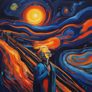 Solar Mindscape – Expressionist Cosmic Portrait Wall Art | High-Resolution Digital Download